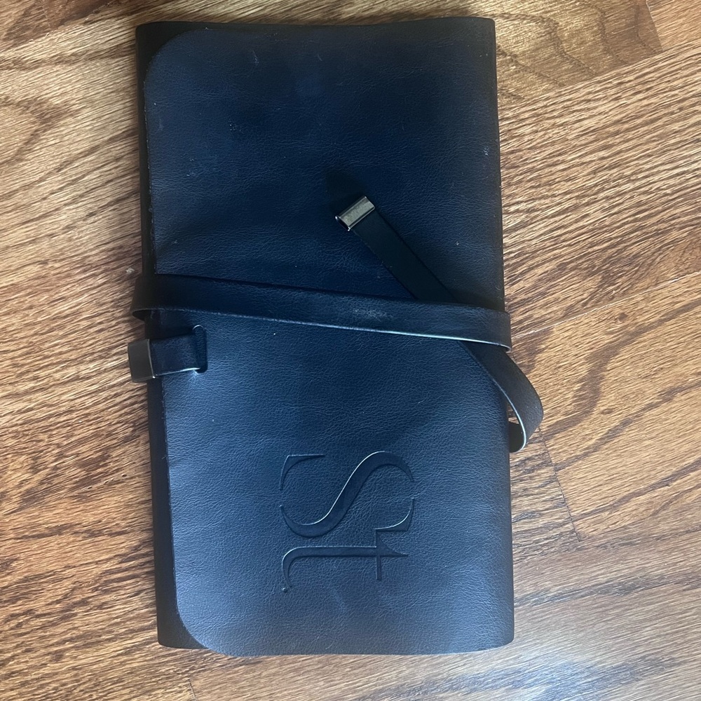 Black Leather Journal with Strap